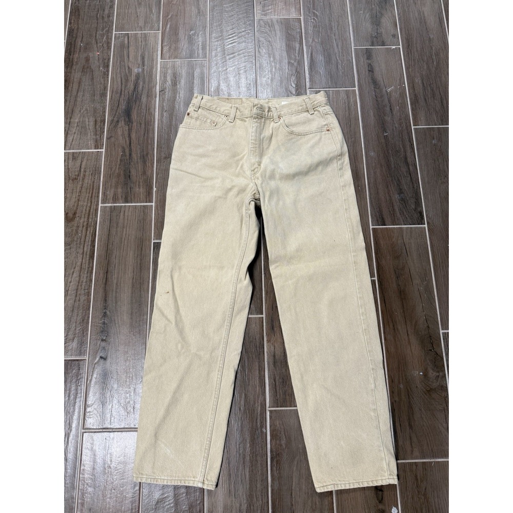 Levi's 550 Men's Cream Denim Jeans Size 36x32 Relaxed Fit Cotton 90s Vintage